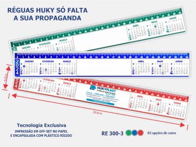 Régua de 30 cm Modelos Huky - Só Falta Sua Propaganda