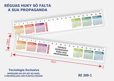 Réguas de 20 cm Modelos Huky - Só Falta Sua Propaganda